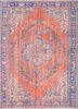 pae-2690 poppy/blue berry red and orange wool hand knotted Rug