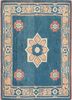 pae-274 dark blue/hot pink blue wool hand knotted Rug