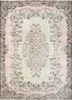 pae-2752 white jade/wood brown green wool hand knotted Rug