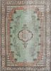 pae-2790 burnt olive/peach green wool hand knotted Rug