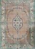 pae-2794 medium peach/medium gold beige and brown wool hand knotted Rug