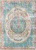 pae-2798 cloud white/deep teal ivory wool hand knotted Rug