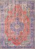 pae-2865 garnet/ink blue red and orange wool hand knotted Rug
