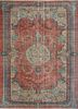 pae-2884 soft coral/wild lime red and orange wool hand knotted Rug