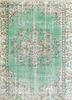 pae-2949 antique green/wild lime green wool hand knotted Rug