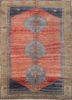 pae-2967 russet/forest green red and orange wool hand knotted Rug