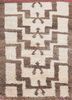 pae-298 white/cocoa brown beige and brown wool hand knotted Rug