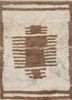 pae-301 white/coffee beige and brown wool hand knotted Rug