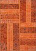 provenance red and orange wool patchwork Rug - HeadShot