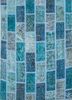 pae-3020 antique green/seaside blue blue wool patchwork Rug