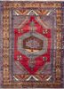 pae-3077 navajo red/indian brown red and orange wool hand knotted Rug