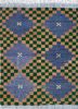 pae-308 blue berry/cocoa brown blue wool hand knotted Rug