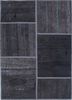 pae-3088 black olive/black olive grey and black wool patchwork Rug