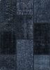 pae-3183 ebony/ebony grey and black wool patchwork Rug