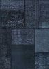 pae-3201 ebony/black ink grey and black wool patchwork Rug