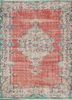 pae-3301 medium rose/vibrant green red and orange wool hand knotted Rug