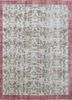 pae-3308 paradise green/soft coral red and orange wool hand knotted Rug