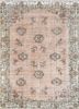 pae-3325 rose petal/ebony red and orange wool hand knotted Rug