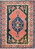 pae-333 twilight blue/red blue wool hand knotted Rug