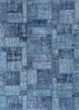 pae-3404 indigo blue/deep navy blue wool patchwork Rug