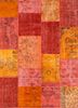 pae-3436 orange/red red and orange wool patchwork Rug
