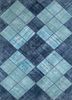 pae-3496 dark navy/seaside blue blue wool patchwork Rug