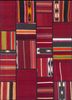 pae-3535 ribbon red/cranberry red and orange wool patchwork Rug