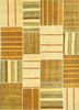 pae-3584 ochre/amber glow gold wool patchwork Rug