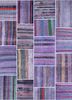 pae-3606 dark purple/wistful mauve pink and purple wool patchwork Rug