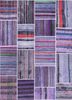 pae-3670 old amethyst/red pink and purple wool patchwork Rug