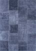 pae-3684 stone gray/stone gray grey and black wool patchwork Rug