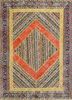 pae-3720 classic rust/medieval blue multi wool patchwork Rug