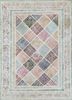 pae-3749 cloud white/sea green beige and brown wool patchwork Rug