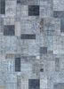 pae-3841 spa blue/stone gray grey and black wool patchwork Rug