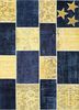 pae-3893 yellow flash/deep navy gold wool patchwork Rug