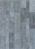 pae-3900 stone gray/seaside blue grey and black wool patchwork Rug