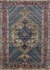 pae-4110 deep turquoise/russet blue wool hand knotted Rug