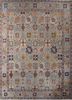 pae-4143 peach/bluebell beige and brown wool hand knotted Rug