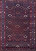 pae-4159 navy blue/red blue wool hand knotted Rug