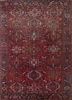 pae-4166 red orange/classic rust red and orange wool hand knotted Rug
