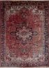 pae-4176 russet/bitter chocolate red and orange wool hand knotted Rug