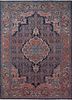 pae-4249 navy blue/copper blush blue wool hand knotted Rug