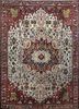 pae-4345 winter white/velvet red red and orange wool hand knotted Rug