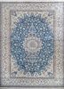 pae-4418 ensign blue/marigold blue wool and silk hand knotted Rug