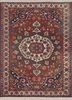 pae-4444 deep red/white red and orange wool hand knotted Rug
