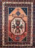 pae-4448 velvet red/navy red and orange wool hand knotted Rug