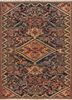pae-4460 sangria/medieval blue red and orange wool hand knotted Rug