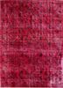 pae-62 medium cranberry/ebony red and orange wool hand knotted Rug