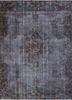 pae-64 liquorice/toffee grey and black wool hand knotted Rug