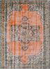 pae-656 orange/forest green red and orange wool hand knotted Rug